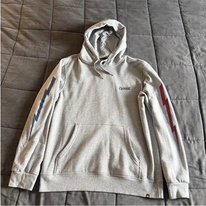 Element 🛹 Gray Hoodie with Dual Lightning Sleeve Design ⚡️
